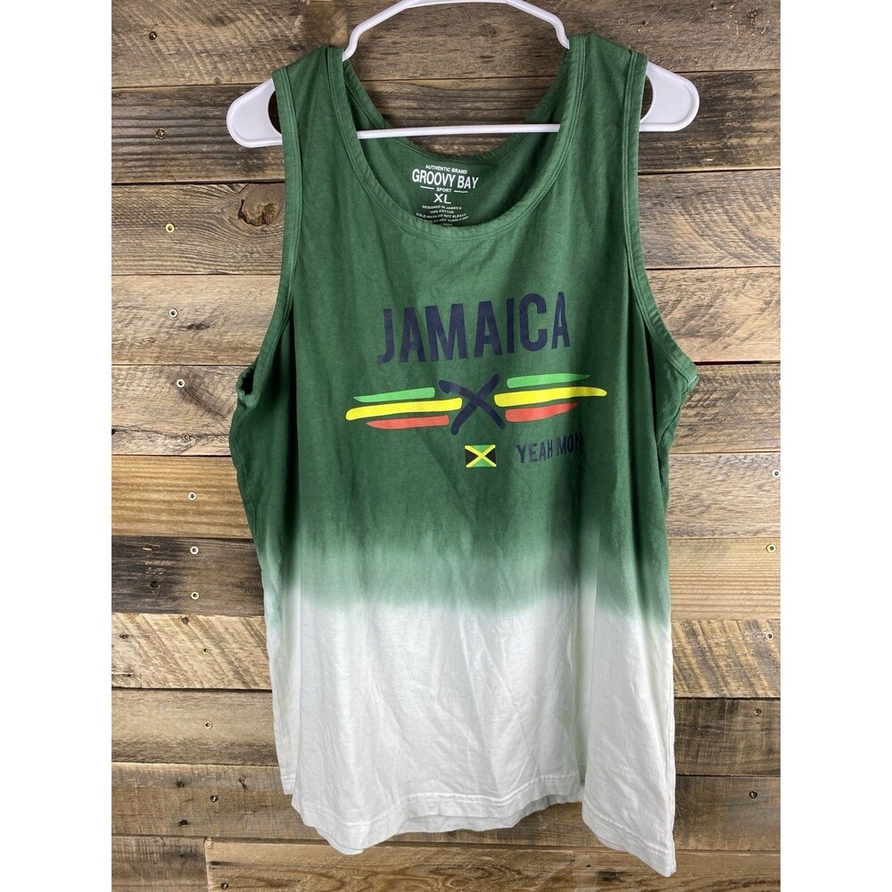 Groovy Bay Mens Sz XL Jamaica Yeah Mon Hombre Fade Tagless Tank Top